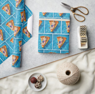 Golden Retriever op een drijver in de vorm van een Cadeaupapier
