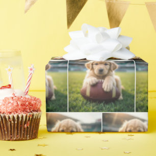 Golden Retriever op een Football Cadeaupapier