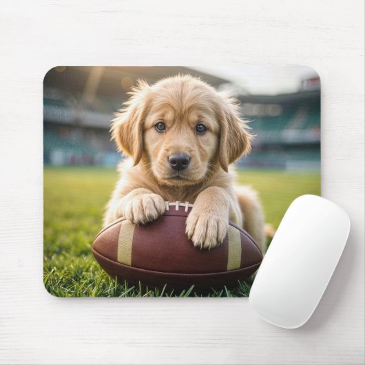Golden Retriever op een Football Muismat (Met muis)