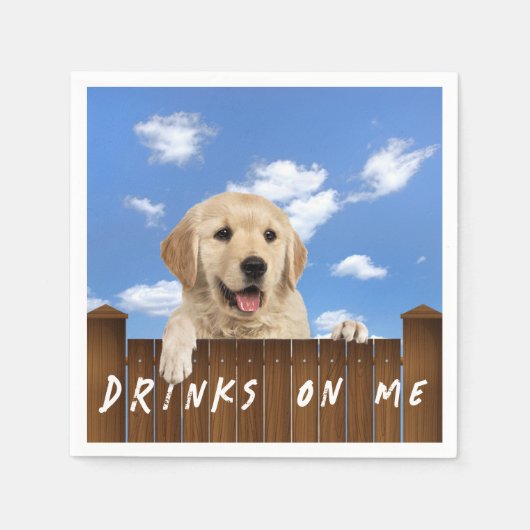 Golden Retriever op een hek Servet (Voorkant)