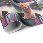 Golden Retriever op een peddel: Een Schilderachtig Cadeaupapier (Rol Hoek)