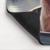 Golden Retriever op een peddel: Een Schilderachtig Muismat (Hoek)