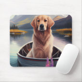 Golden Retriever op een peddel: Een Schilderachtig Muismat (Met muis)