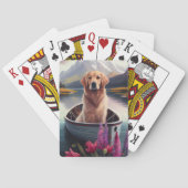Golden Retriever op een peddel: Een Schilderachtig Pokerkaarten (Achterkant)