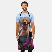 Golden Retriever op een peddel: Een Schilderachtig Schort (Gedragen)