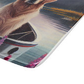 Golden Retriever op een peddel: Een Schilderachtig Snijplank (Hoek)