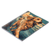 Golden Retriever op een tropisch strand tijdens zo Notitieboek (Linkerzijde)