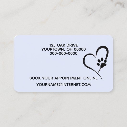 Golden Retriever op Gingham voor Pet Grooming Visitekaartje (Achterkant)