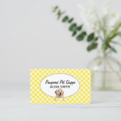 Golden Retriever op Gingham voor Pet Grooming Visitekaartje (Staand voorkant)