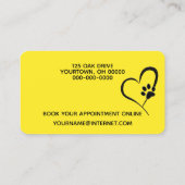 Golden Retriever op Gingham voor Pet Grooming Visitekaartje (Achterkant)