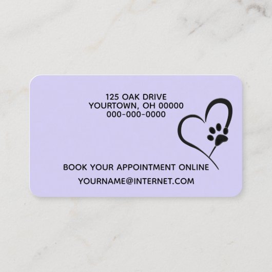 Golden Retriever op Gingham voor Pet Grooming Visitekaartje (Achterkant)