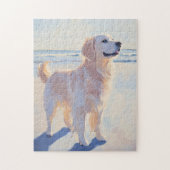 Golden Retriever op het Strand Legpuzzel (Verticaal)