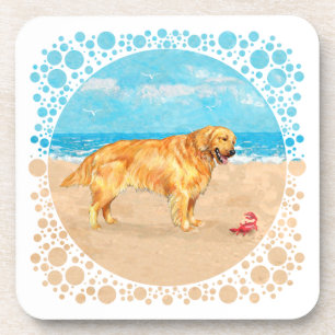 Golden Retriever op het Strand Onderzetter