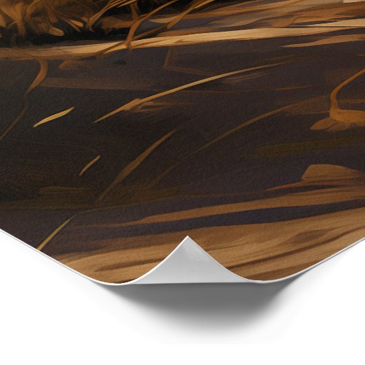 Golden retriever op het strand poster (Hoek)