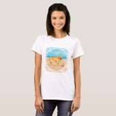 Golden Retriever op het Strand T-shirt (Voorkant volledig)