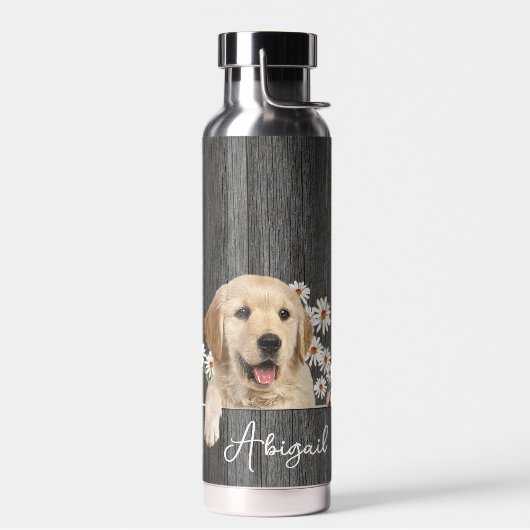 Golden Retriever op hout Waterfles (Links)