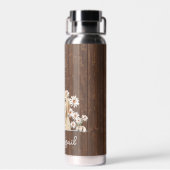 Golden Retriever op hout Waterfles (Achterkant)