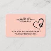 Golden Retriever op Polka Dots for Pet Grooming Visitekaartje (Achterkant)