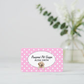 Golden Retriever op Polka Dots for Pet Grooming Visitekaartje (Staand voorkant)