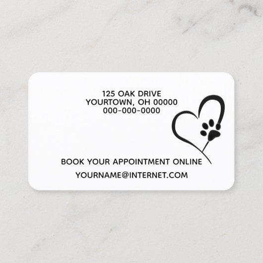 Golden Retriever op Polka Dots for Pet Grooming Visitekaartje (Achterkant)