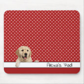 Golden Retriever op Polka Dots Muismat (Voorkant)