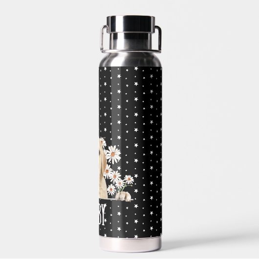 Golden Retriever op sterren Waterfles (Achterkant)