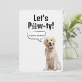 Golden Retriever op White Party Kaart (Staand voorkant)