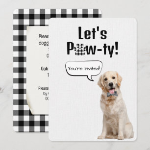 Golden Retriever op White Party Kaart