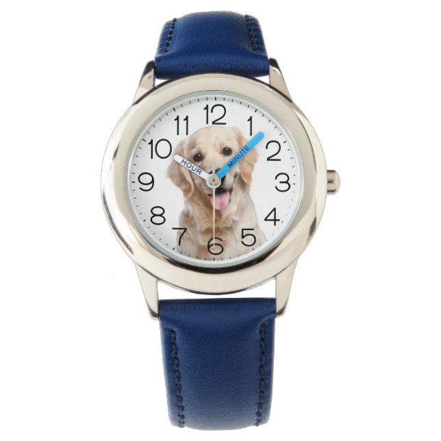 Golden Retriever op White Watch Horloge (Voorkant)