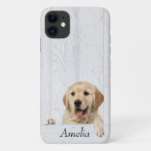 Golden Retriever op witgewassen hout Case-Mate iPhone Case (Achterkant)