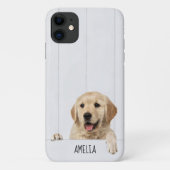 Golden Retriever op witgewassen hout Case-Mate iPhone Case (Achterkant)