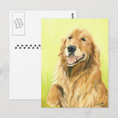 Golden Retriever Original Dog Art Briefkaart (Voorkant / Achterkant)