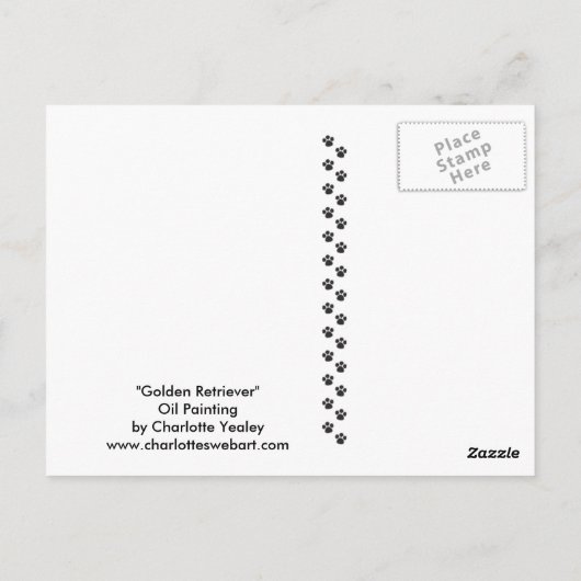 Golden Retriever Original Dog Art Briefkaart (Achterkant)