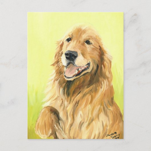 Golden Retriever Original Dog Art Briefkaart (Voorkant)