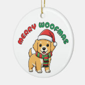 Golden Retriever Ornament: Merry Woofmas Keramisch Ornament (Links)