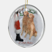 Golden Retriever Ornament met kerstcadeaus (Links)