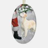 Golden Retriever Ornament met kerstcadeaus (Links)