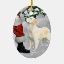 Golden Retriever Ornament met kerstcadeaus