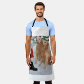 Golden Retriever Ornament met kerstcadeaus Schort (Gedragen)