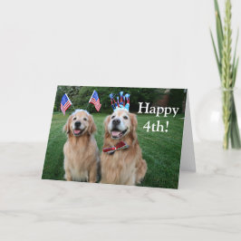 Golden Retriever Outdoor Independence Day Kaart