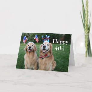 Golden Retriever Outdoor Independence Day Kaart