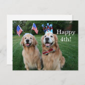 Golden Retriever Outdoor Onafhankelijkheidsdag Briefkaart (Voorkant / Achterkant)