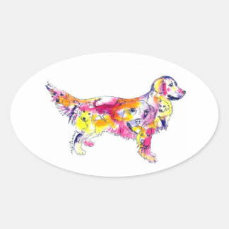 Golden Retriever Oval Sticker