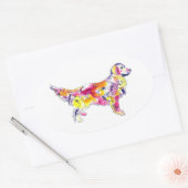 Golden Retriever Oval Sticker (Envelop)