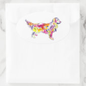 Golden Retriever Oval Sticker (Tas)