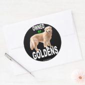 Golden Retriever 'Owned By Goldens' zwarte sticker (Envelop)