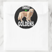 Golden Retriever 'Owned By Goldens' zwarte sticker (Tas)