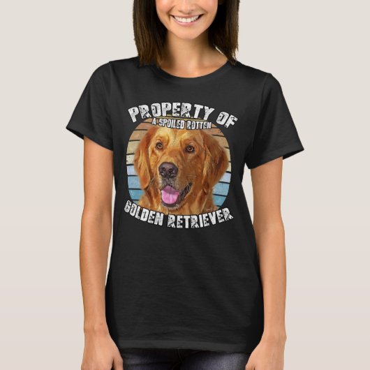 Golden Retriever Owner   Retro Property Of T-shirt (Voorkant)