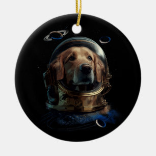 Golden Retriever Pa Astronaut Helm Hond Astronau Keramisch Ornament