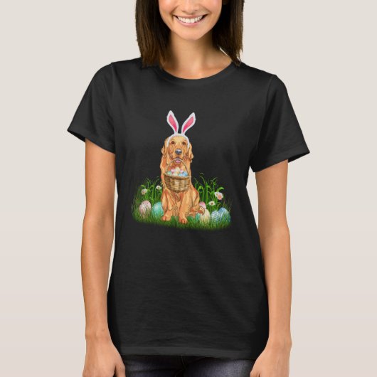 Golden Retriever paasdag bunny Eggs Paaskosten T-shirt (Voorkant)